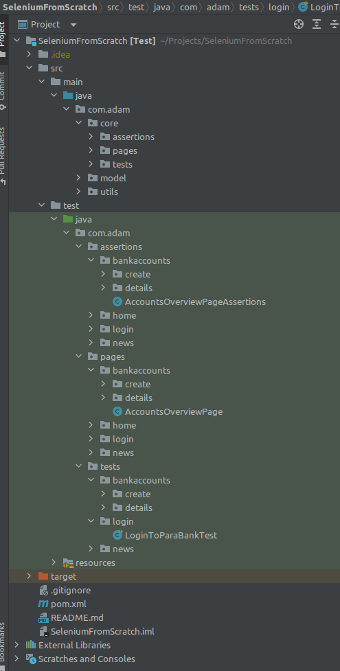 Structure of the SeleniumFromScratch project